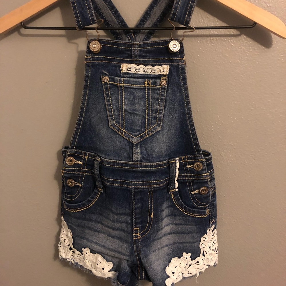 Girls overalls size 4/5 with lace detail